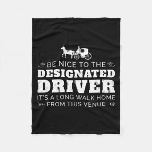 Designated Driver Horse Carriage Funny Men Women Q Fleece Blanket