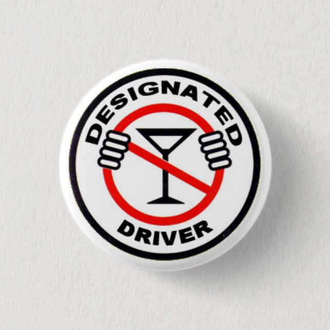 Designated Driver Pinback Button (Front)