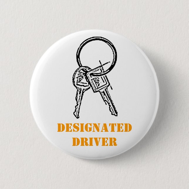 Designated Driver Pinback Button (Front)