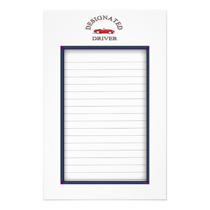 Designated Driver Sign Up Sheets Custom Stationery