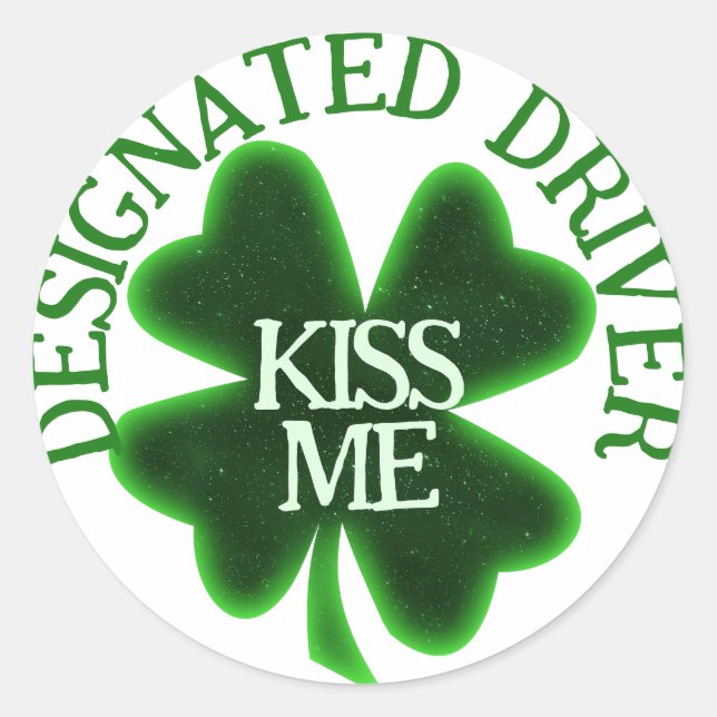 Designated Driver St. Patrick's Day Classic Round Sticker (Front)