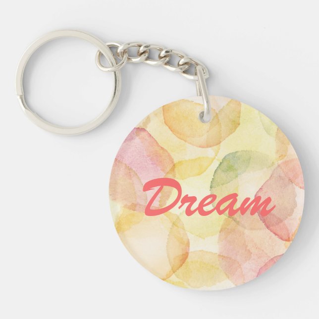 Designed abstract background with watercolor keychain (Front)