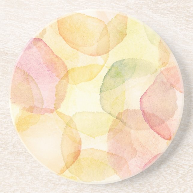 Designed abstract background with watercolor sandstone coaster (Front)
