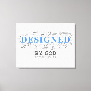 Designed By God – Men & Boys Christian Faith Psalm Canvas Print