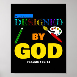 Designed By God – Psalms 139:14 Christian Faith Poster
