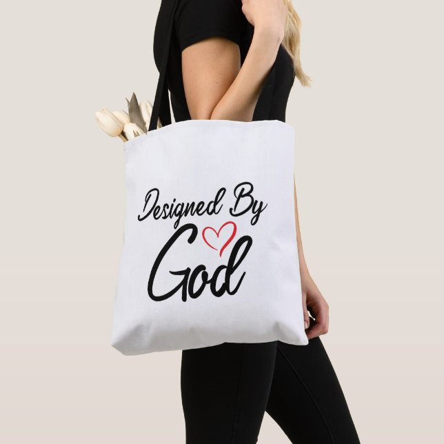 Designed By God Shoulder Tote Bag (Close Up)