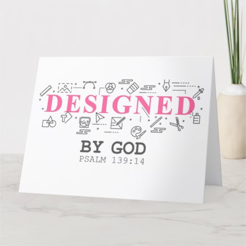 Designed By God  Women  Girls Christian Faith  Thank You Card