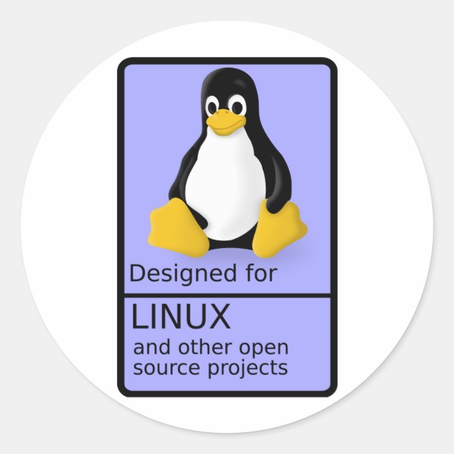 Designed for Linux Classic Round Sticker (Front)