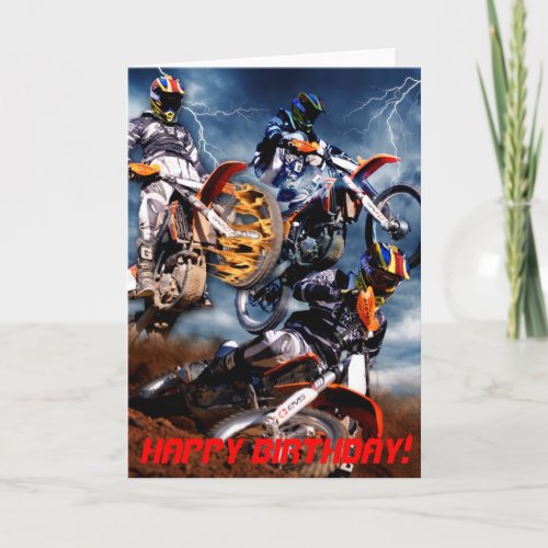 Designed Motocross birthday card
