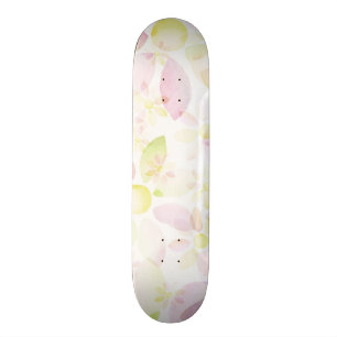 Designed watercolor flower background, texture skateboard