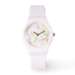 Designed watercolor flower background, texture watch