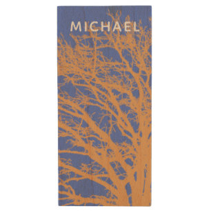 Designer Abstract Trees Wood Flash Drive