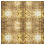 Designer Alligator Crocodile Skin Shiny Gold Brown Fabric