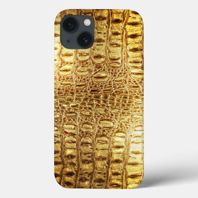Designer Alligator Crocodile Skin Shiny Gold Case-Mate iPhone Case (Back)