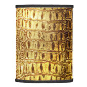 Designer Alligator Crocodile Skin Shiny Gold Lamp Shade (Right)