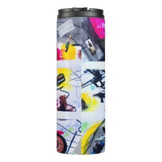 Designer Art style retro abstract vintage leggins Thermal Tumbler