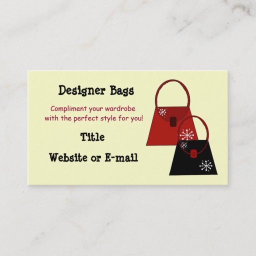 Customizable Designer Bags Business Card