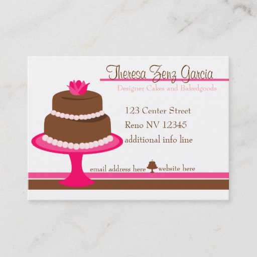 Customizable Designer Bakedgoods-Cake Business Card Template