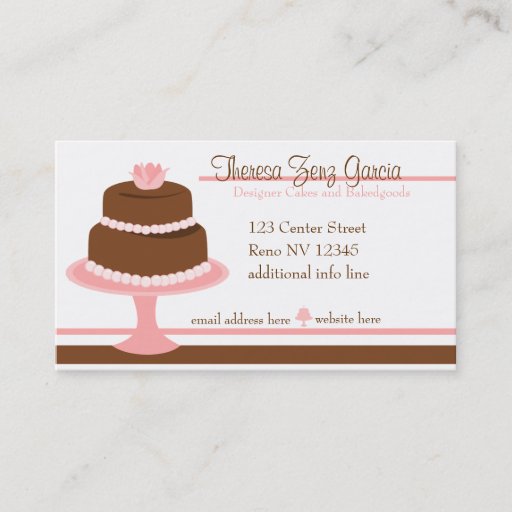 Customizable Designer Bakedgoods-Cake Business Card Template