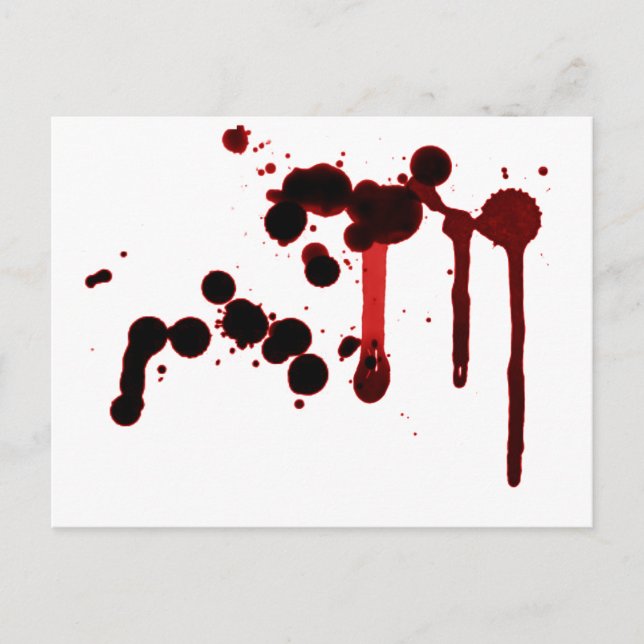 Designer Blood Splatter Holiday Postcard (Front)