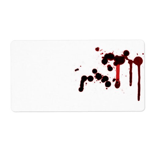 Designer Blood Splatter Label