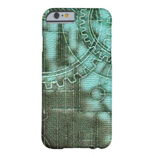 Designer Blueprint Cogs Barely There iPhone 6 Case