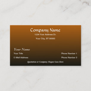 Designer Burnt Orange Black Fade Business Cards