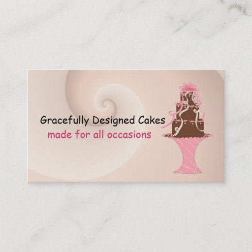 Customizable Designer Cake - Fancy Chocolate Cake Business Card