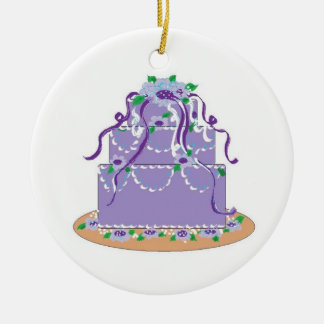 Designer Cake in Shades of Purple Ceramic Ornament