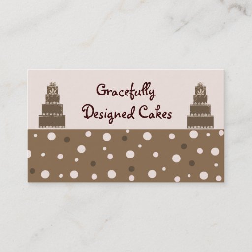 Customizable Designer Cakes and Little Dots Business Card Template
