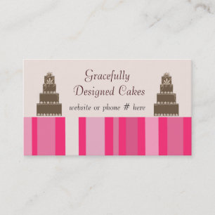 Designer Cakes and Pink Stripes Business Card