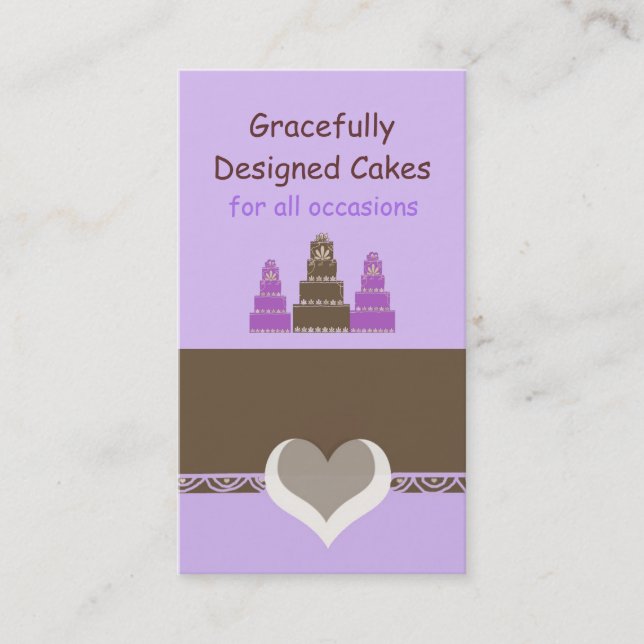 Designer Cakes/Baking - Purple Business Card (Front)