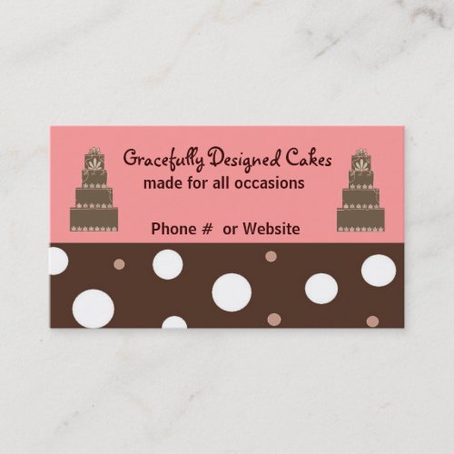 Designer Cakes Pink and Chocolate Business Card Template
