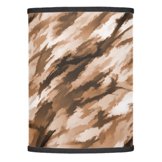 Designer Camo in Beige and Burnt Sienna Lamp Shade (Front)
