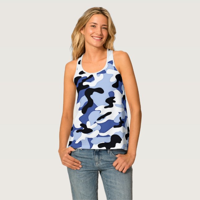 Designer Camouflage Pattern Womens Tank Top (Front Full)