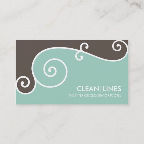 DESIGNER CARD art nouveau curled divide Business Cards