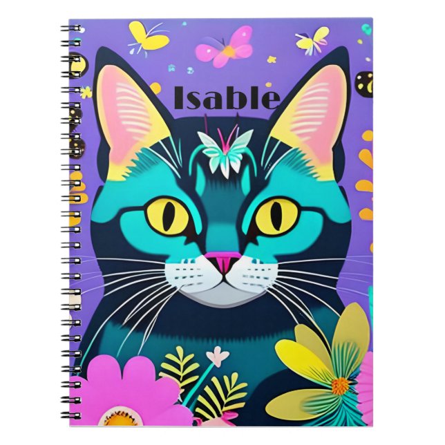 Designer Cat Lover Notebook - Custom Cat Mom! (Front)