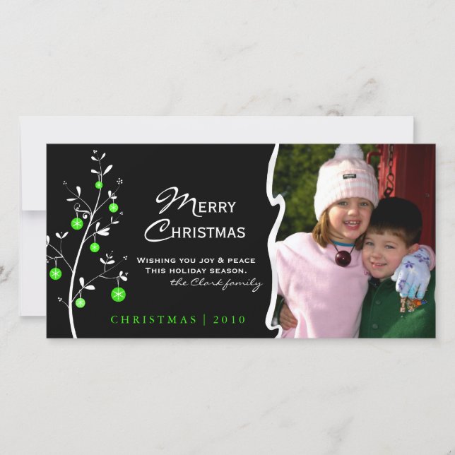 Designer Christmas Tree Photo Card (Front)