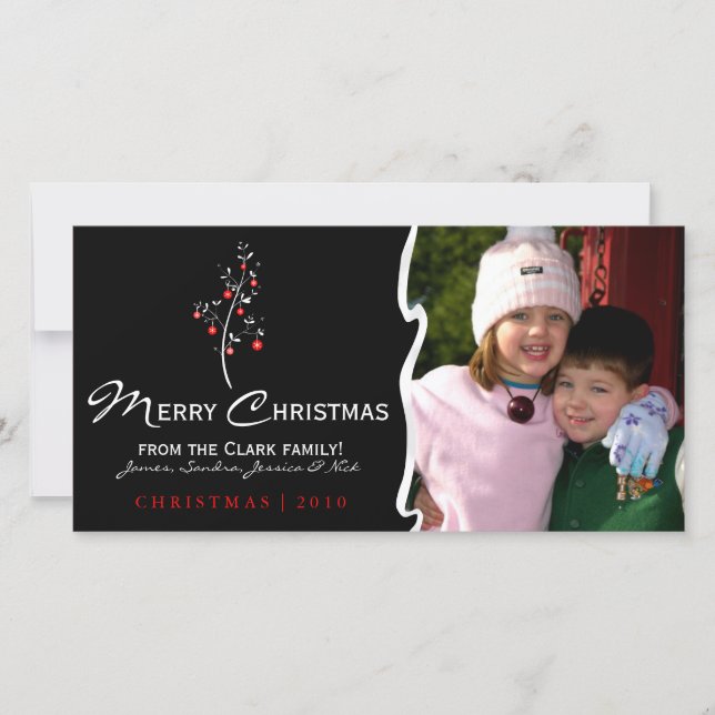 Designer Christmas Tree Photo Card (Front)