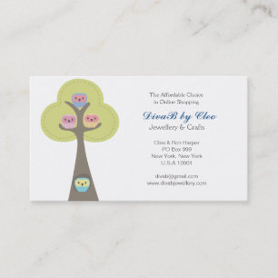 Designer Cute Funny Cartoon Owls Business Card