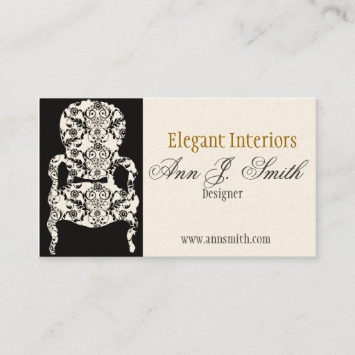 Customizable Damask Lace Chair Business Card Templates