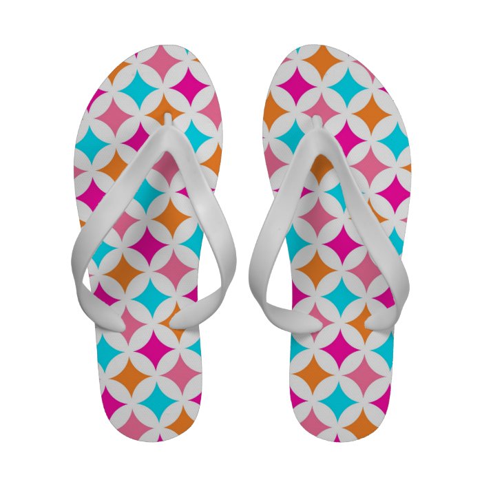 Designer Diamond Quatrefoil Pattern Flip Flops