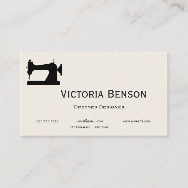 Designer dresses business card (Front)