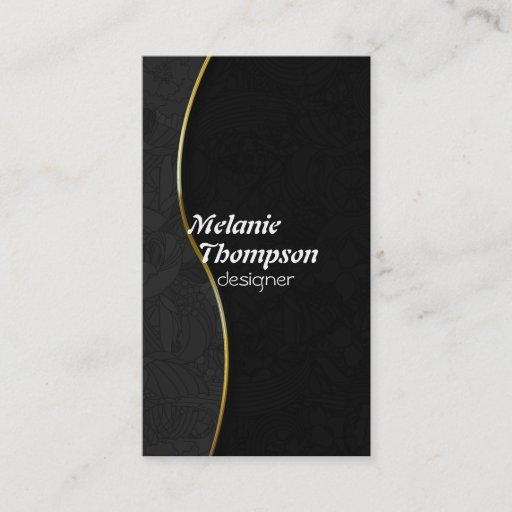 Customizable Designer Elegant Black Business Cards