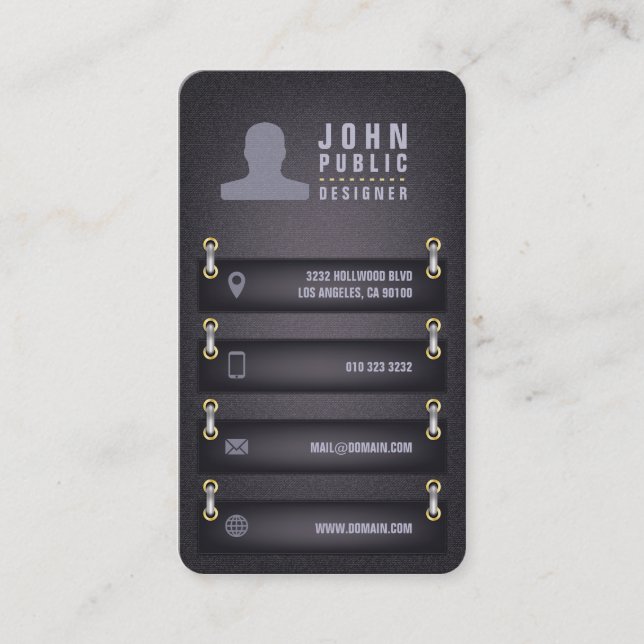 Designer Fabric Style Business Card (Front)