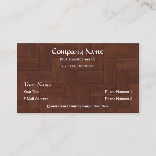 Designer Flooring Wood Tile Business Cards