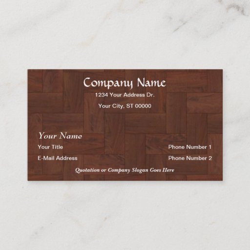 Customizable Designer Flooring Wood Tile Business Cards