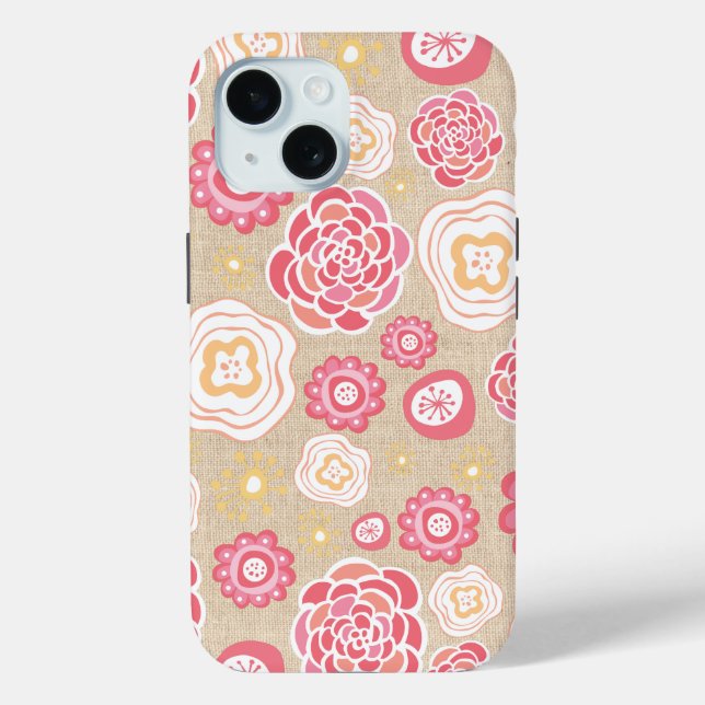 Designer Floral Pattern Apple Iphone 15 Cover Case (Back)