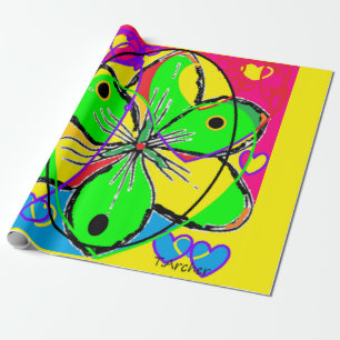 Designer gift cover fancy that Bright colors too Wrapping Paper