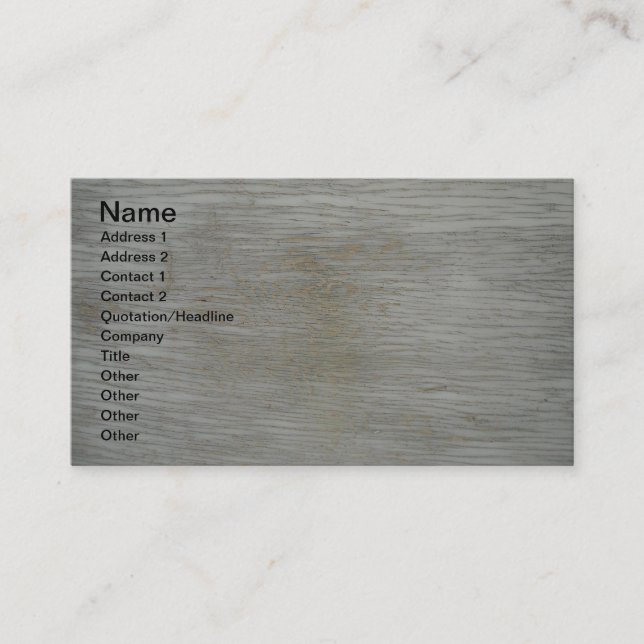 Designer Gray Barn Wood Grain Business Cards (Front)
